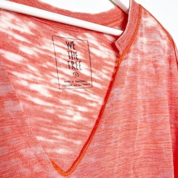 FREE PEOPLE Orange Burnout Tee - Picture 4 of 8